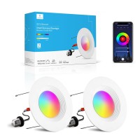 Tramsmart 6 Inch Smart Led Recessed Lights 4 Pack 13W 1100Lm Retrofit Led Recessed Lighting Rgbcw Color Changing Dimmable Can L