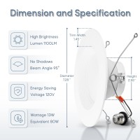 Tramsmart 6 Inch Smart Led Recessed Lights 2 Pack 13W 1100Lm Retrofit Led Recessed Lighting Rgbcw Color Changing Dimmable Can L