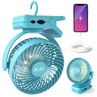 Camping Fan With Led Light 12000Mah 65Hrs Battery Powered Portable Rechargeable Use As Power Bank Clip On Tent Fan For Cam