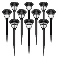 Hnes Super Bright 2 In 1 Solar Lights Outdoor Waterproof Up To 12H Dusk To Dawn Garden Lights Solar Powered Auto Onoff 10 Pac