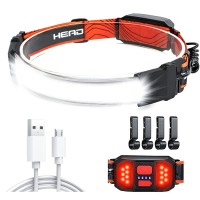 Tinlaviy Led Headlamp, 1000 Lumen 230?Ide-Beam Usb Rechargeable Headlight, 3 Modes, Super Bright Lampe Frontale, Lightweight Head Lamp For Hiking, Running, Camping, Hardhat Headlight