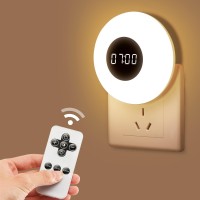 One Fire Night Light, 2Pcs Night Lights Plug Into Wall+Bathroom Clock Nightlight, 3 Light Colors & Dimmable Bathroom Night Light Toilet Light, Remote+Timer Baby Night Light For Kids, Led Nightlight