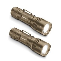 Gearlight Tac Led Flashlight Pack - 2 Super Bright, Compact Tactical Flashlights With High Lumens For Outdoor Activity & Emergency Use - Gifts For Men & Women - Desert Tan