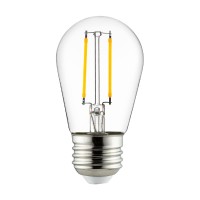 Sunlite 81079-Su Led S14 Filament Style String Light Bulb, Ul Listed, 2 Watts (25W Equivalent), 200 Lumens, Medium Base (E26), Dimmable, Clear Glass, 2200K Amber, 1 Count