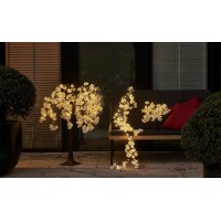 Hairui Lighted Garland With Timer White Cherry Blossom 96 Fairy Lights 6Ft, Flower Garland With Lights Battery Operated For Fireplace Mantle Wedding Party Home Decoration