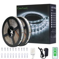 Guotong Led Strip Lights 900 Led/50Ft, Infrared Remote Control,6000K 12V Daylight White Led Light Strip,Timing Function Led Lights For Under Cabinet, Bedroom, Kitchen