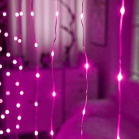 Pink Fairy Curtain Lights For Room 79Ft X 59Ft Usb Powered String Lights With Remote 8 Modes Ip64 Waterproof Hanging Twinkle