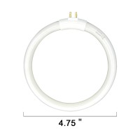 (2Pack) 4.75 T4 Type 12W 6400K Circular Bulb Replacement For Magnifier Desk Light,Vanity Magnifying Makeup Mirror,Daylight 6500K Fluorescent Lamp