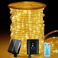 196Ft 600 Led Rope Lights Outdoor Waterproof With Remote 60 Meters Solar Powered String Light 8 Modes Super Long Fairy Light With Timer Solar Tube Lights For Garden Deck Patio Pool Weeding Yard Decor