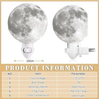 Moon Night Lights Plug In Light Up Moon Night Lamp 4 Inch Lithophane Moon 3D Printing Night Light Moonlight Led Light For Women