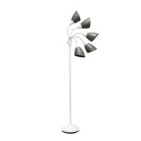 67 Multi Head Medusa 5 Light Adjustable Gooseneck White Floor Lamp