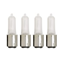 Satco S1982/04 T4 Halogen Light Bulb, Ba15D Base, 50 Watts, Frosted, 4-Pack