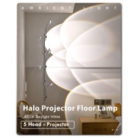 Tacahe Rgbw Halo Projector Floor Lamp - 4000K Led With Replaceable Color Filters - Light And Shadow Mood Light - Multi-Head Ambient Decor Lighting For Bedroom, Living Room - 73