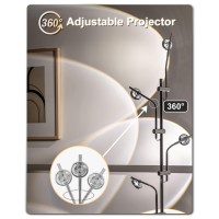 Tacahe Rgbw Halo Projector Floor Lamp - 4000K Led With Replaceable Color Filters - Light And Shadow Mood Light - Multi-Head Ambient Decor Lighting For Bedroom, Living Room - 73