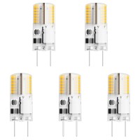 Gy6.35 G6.35 Bi-Pin Base Led Bulb 3 Watt Ac Dc 12V Silica Gel Crystal Warm White 2700K-3000K Landscape Lighting, Jc Type, Equivalent To 20W- 25W Q35/Cl/T4 Halogen Bulbs (5 Pack)