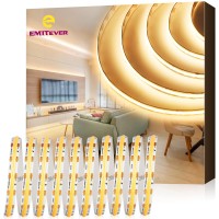 Emitever Cob Led Strip Lights Warm White 328Ft 3000K 24V Dimmable Tape Light Premium High Density 305Lmft 3600Leds Ra 90