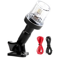 Everbeam P600 Adjustable Stainless Steel Anchor Light For Fishing Boats And Marine Vessels - Gives 360 Degree Visibility For 3 Nautical Miles - Weatherproof Fold Down 36Pc Led Inc. Fittings And Manual