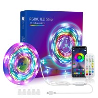 Smy Lighting Usb Led Light Strips, Color Changing Strip Light With Music Sync,Remote, Built-In Mic, Bluetooth App Control, Rgb Led Lights For Bedroom, Party, Kitchen, Tv, Home Decor(16.5Ft Music)