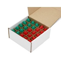 Creative Hobbies Box Of 25 Light Bulbs Ceramic Opaque Red Green Steady Burning 7 Watt C7 Candelabra Base Night Lights