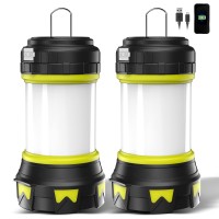 Bochaos Rechargeable Flashlights Camping Lantern, 6 Modes Led Bright Flashlight 3000Mah Power Bank, Ipx4 Waterproof, Emergency Flashlight Lantern For Outdoor, Hurricane, Usb Cable Included-2 Pack