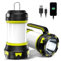 Bochaos Rechargeable Flashlights Camping Lantern,6 Modes Led Bright Flashlight 3000Mah Power Bank, Ipx4 Waterproof, Emergency Flashlight Lantern For Outdoor, Hurricane, Usb Cable Included-1 Flashlight