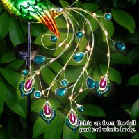 Glintoper Solar Garden Lights, 39 Inch Height Outdoor Metal Peacock Decorative Garden Stakes, Mothers Day Ideal Gifts, Waterproof Path Lights Lawn Stake Ornaments For Patio Pathway Yard Decoration