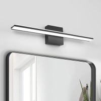 Brivolart Led Vanity Lights, 12W Mirror Front Bathroom Vanity Lighting Acrylic Black Wall Lights Cool White Light 6000K