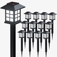 Pleapop Solar Outdoor Lights 12 Pack Waterproof Pathway 10 Hrs Longlasting Led Landscape Lighting Garden Lights For Walkway P