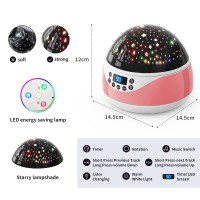 Neasuplife Star Night Light Projector For Kids,Baby Night Light Sensory Lights Starry Stars Projector With Timer & Music & Remote Control,360 Rotating,Gifts For 2-5-8-10 Year Old Girls (Pink)