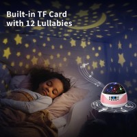 Neasuplife Star Night Light Projector For Kids,Baby Night Light Sensory Lights Starry Stars Projector With Timer & Music & Remote Control,360 Rotating,Gifts For 2-5-8-10 Year Old Girls (Pink)