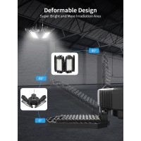 Plug In Garage Light,185W 18500Lm Linkable Led Shop Light,6500K Daylight Led Garage Ceiling Lights With 6 Deformable Panels,Led Garage Lights With Cord Plug In For Garage Warehouse Basement