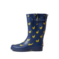 Western Chief Printed Tall Rain Boot For Women - Round Toe, Removable Insole, And Lightly Padded Footbed Funky Flock 1 10 M