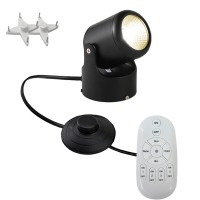 Kiven Led Smart Timer Black Foot Pedal Push Switch Mini Accent Uplight Color Changing Wall Light Stepless Dimming With Intelligent Remote Control & Non-Trace Nail For Living Room-B