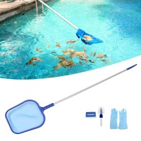 Haofy Swimming Pool Kit, Pool Skimmer Net Leaf Skimmer Net Pool Cleaner Supplies With Pole, Sponge, Brush, Gloves Accessories