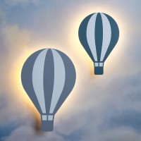 Lights4Fun, Inc Set Of 2 Hot Air Balloon Battery Operated Led Bedroom Wall Light With Remote Control