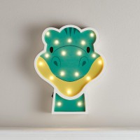 Lights4Fun, Inc. Green Dinosaur Battery Operated Led Bedroom Wall Night Light With Remote Control