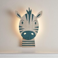 Lights4Fun, Inc. Zebra Battery Operated Led Bedroom Wall Night Light With Remote Control