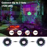 Brizled Purple Green Halloween Lights 7874Ft 240 Led String Lights Extendable 8 Modes Halloween Lights Plugin Halloween F