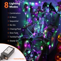 Brizled Purple Green Halloween Lights 7874Ft 240 Led String Lights Extendable 8 Modes Halloween Lights Plugin Halloween F