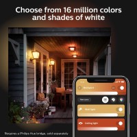 Philips Hue Econic Square Outdoor Smart Wall Light Black White And Color Ambiance Led Colorchanging Light 2 Pack Require