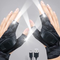 Thxtoms Chargable Flashlight Gloves Gifts For Men, Women Father'S Day Gifts For Dad, Unique Birthday Stuff And Tools For Repairing Fishing Camping