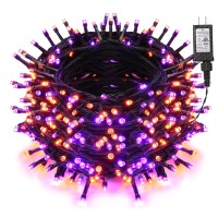 Brizled Halloween Lights, 26246Ft 800 Led Halloween Lights, Mini Halloween Lights 8 Modes Waterproof, Plug In Led String Lights For Outdoor Indoor Halloween Thanksgiving Party Decor (Orange & Purple)