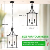 Partphoner Chandelier Pendant Light Fixture, 3 Light Farmhouse Black Chandelier Pendant Lighting,Open Frame Hanging Light Fixture For Dining Room Foyer Entrance Kitchen Island