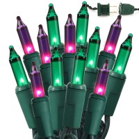 Brizlabs Purple Green Halloween Lights 696Ft 300 Count Halloween String Lights Connectable Incandescent Indoor Halloween Mi