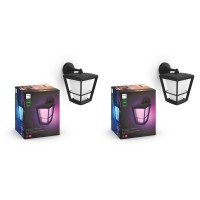 Philips Hue Econic Down Outdoor Smart Wall Light Black E26 White And Color Ambiance Led Colorchanging Bulb 2 Pack Requir