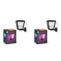 Philips Hue Econic Up Outdoor Smart Wall Light Black E26 White And Color Ambiance Led Colorchanging Bulb 2 Pack Requires