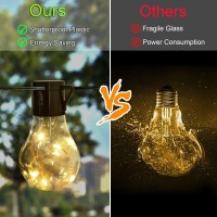 Janchs 14Ft Battery Operated 20 Hanging Bulb 100 Led String Lights, Vintage Commercial Battery Outdoor Lights For Indoor Outdoor Decorations Home, Bedroom, Patio, Balcony, Christmas Party (8 Modes)