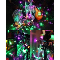 Brizled Purple Orange Green Halloween Lights 33Ft 100 Led 5Mm Wide Angle Halloween String Lights 120V Ul Listed Connectable Ha