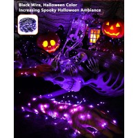 Brizled Purple Halloween Lights 3937Ft 120 Led Purple Fairy Lights Solar Powered Purple Lights 8 Modes Twinkle Outdoor Hallo