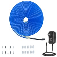 Dsjjbll Flexible Neon Rope Strip Night Light,Outdoor Indoor Led Cut Freedom 16.4Ft/Set Power Supply/Clip Included (Blue)